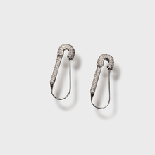 Load image into Gallery viewer, CZ Safety Pin Earrings
