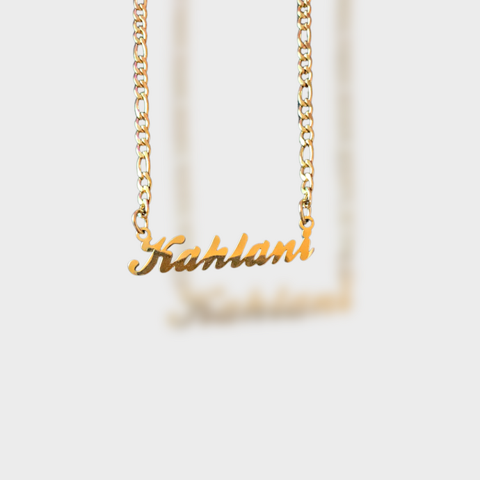 Chunk Figaro Chain Name Necklace
